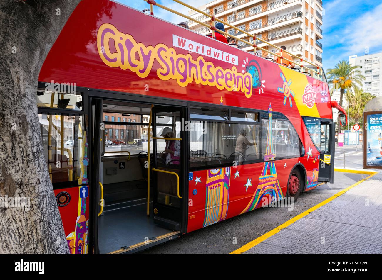 Red city sightseeing bus cadiz spain hi-res stock photography and images -  Alamy