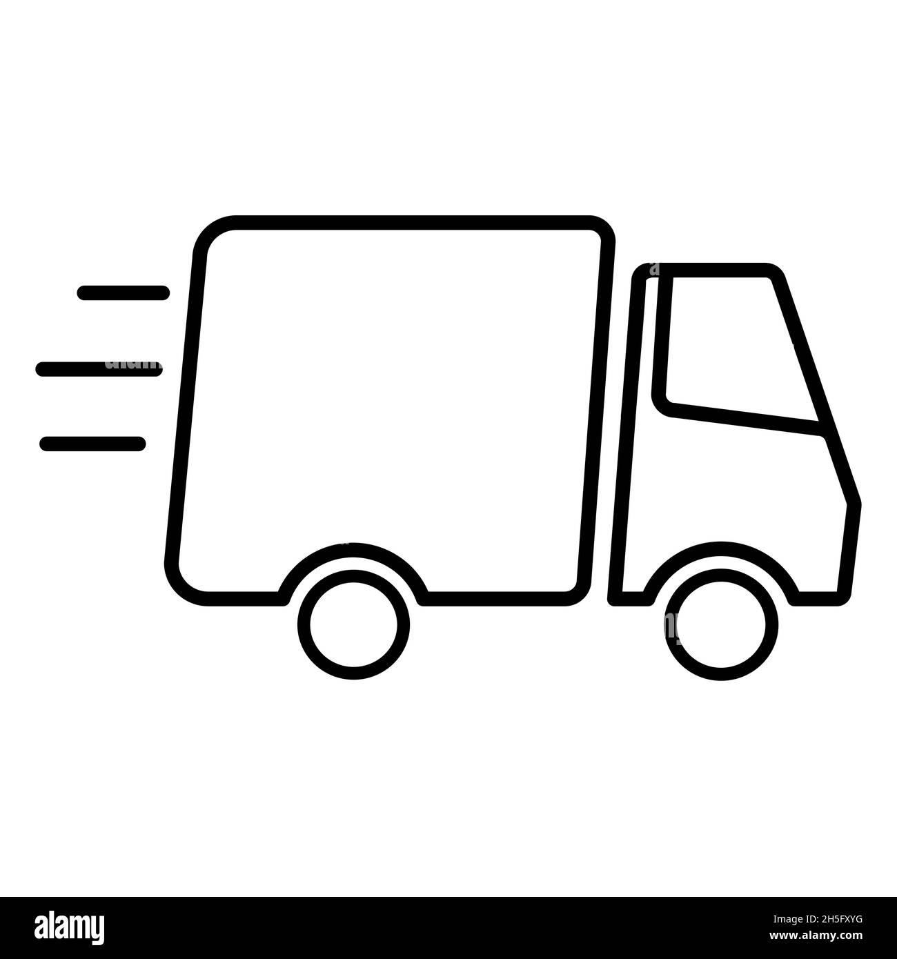 Fast delivery truck line icon vector illustration isolated on white ...