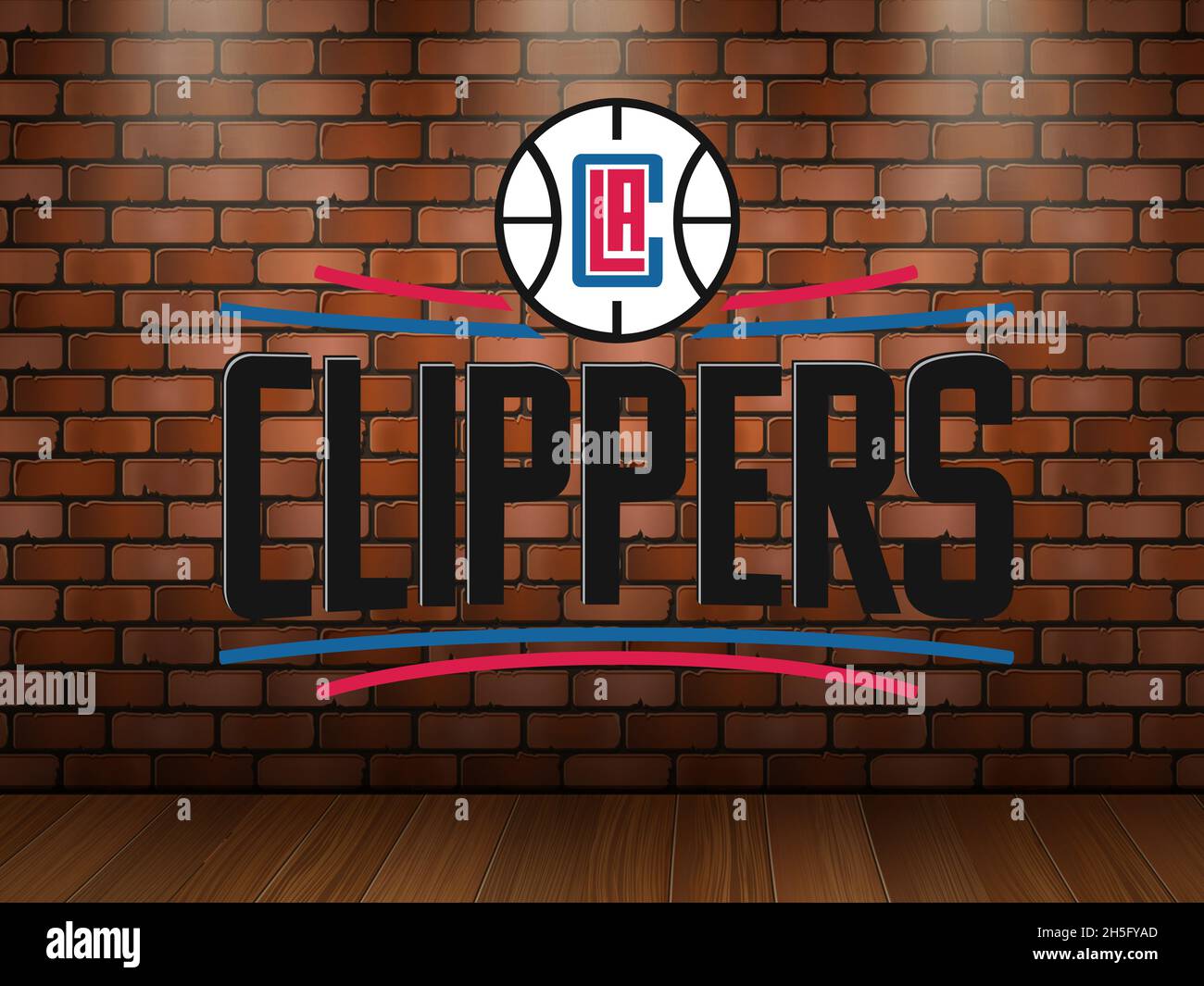 Coat of arms Los Angeles Clippers, Los Angeles, they compete in the National Basketball Federation (NBA) Stock Photo