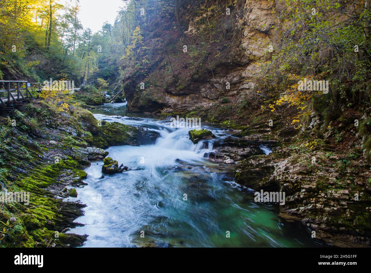 Vintgar Gorge (Soteska Vintgar) in Triglav National Park in Slovenia Stock Photo
