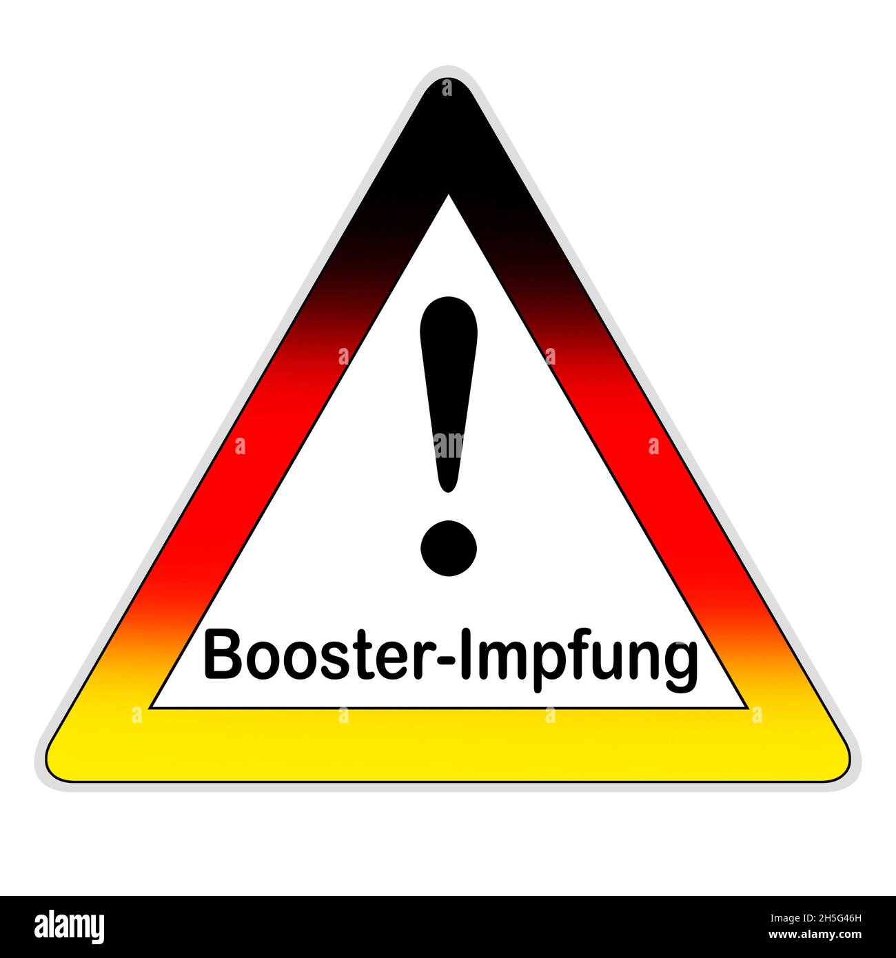 German traffic sign and Corona Booster Vaccination isolated against ...