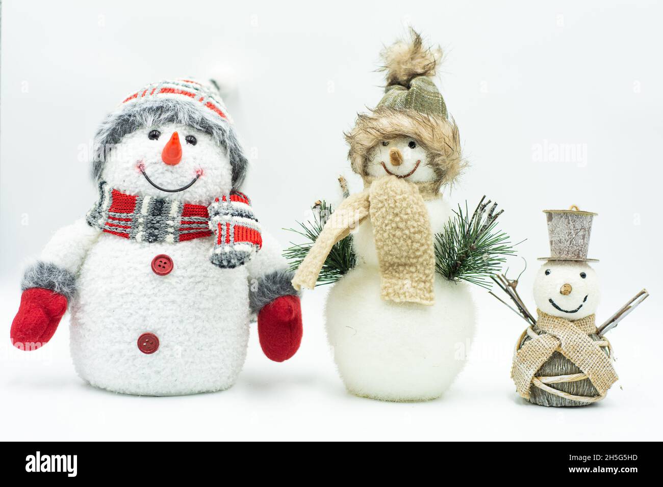 Snowman isolated on white background Stock Photo - Alamy
