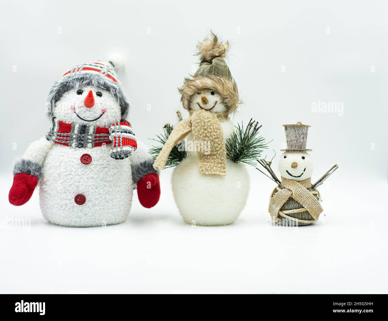 Snowman isolated on white background Stock Photo - Alamy