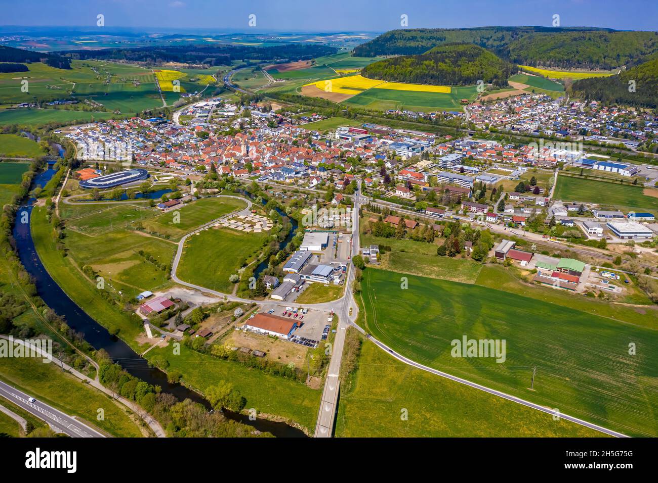 Geisingen Luftbild | Die Stadt Geisingen aus der Luft Stock Photo