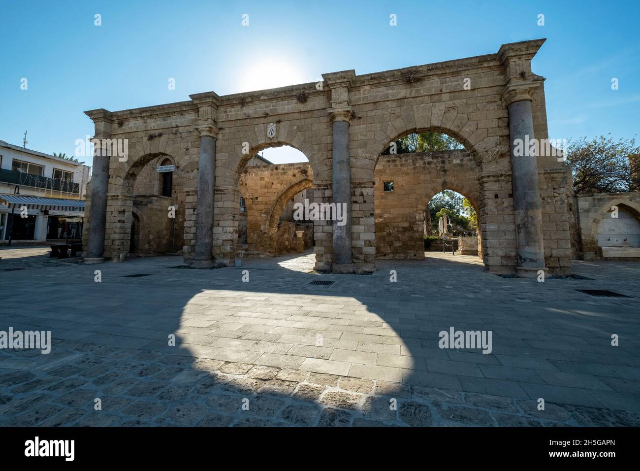 The Tripple-Arched Entrance to Venetian Palace, Famagusta, Cyprus. Stock Photo