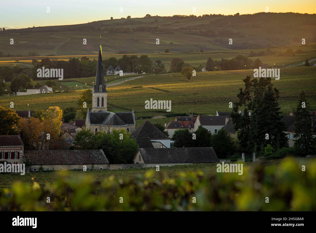 The Burgundy village of Santenay Stock Photo