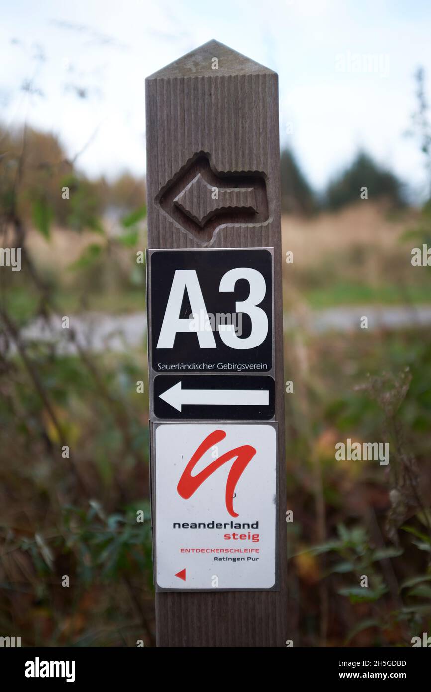 Hinweisschilder fuer Wander- und Reitwege Stock Photo