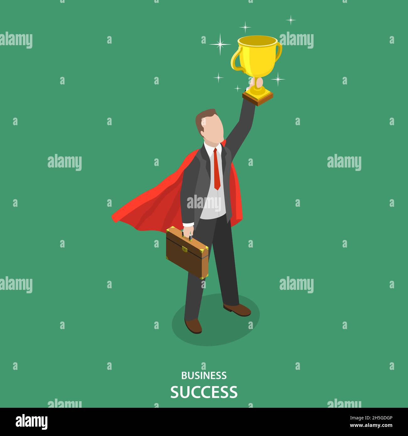 Business success isometric flat vector concept. Stock Vector