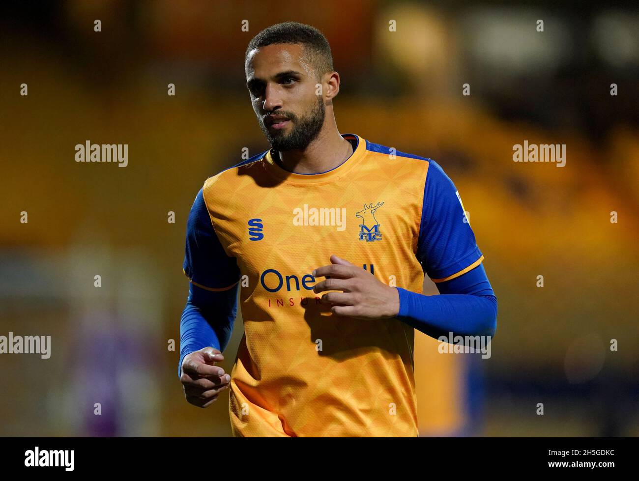 Mansfield Town's Jordan Bowery during the Papa John's Trophy Northern Group  H match at One Call Stadium, Mansfield. Picture date: Tuesday November 9,  2021 Stock Photo - Alamy