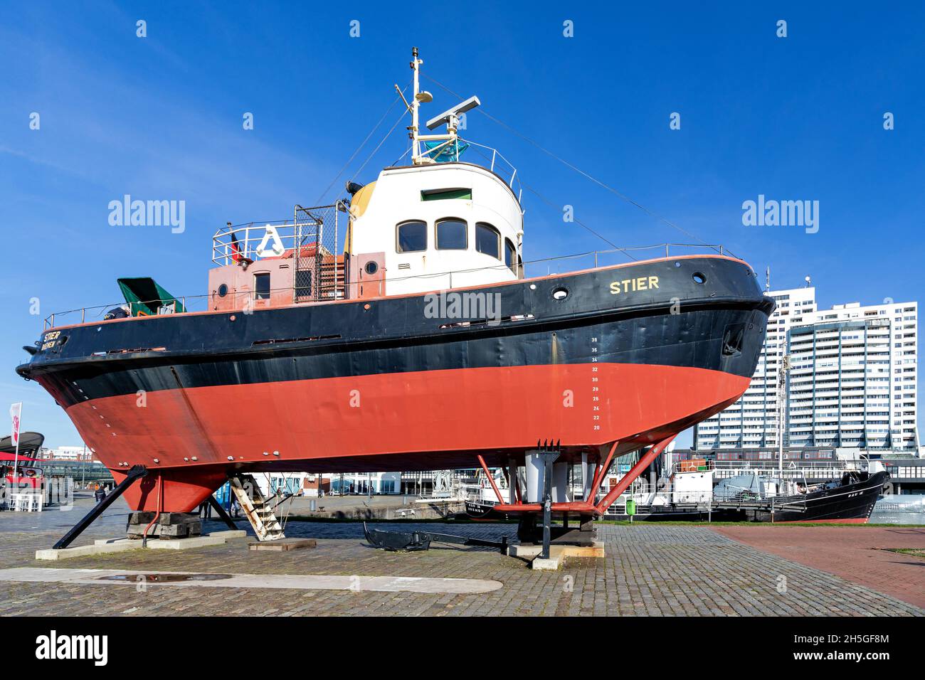 harbour tug STIER in the museum harbor of Bremerhaven Stock Photo