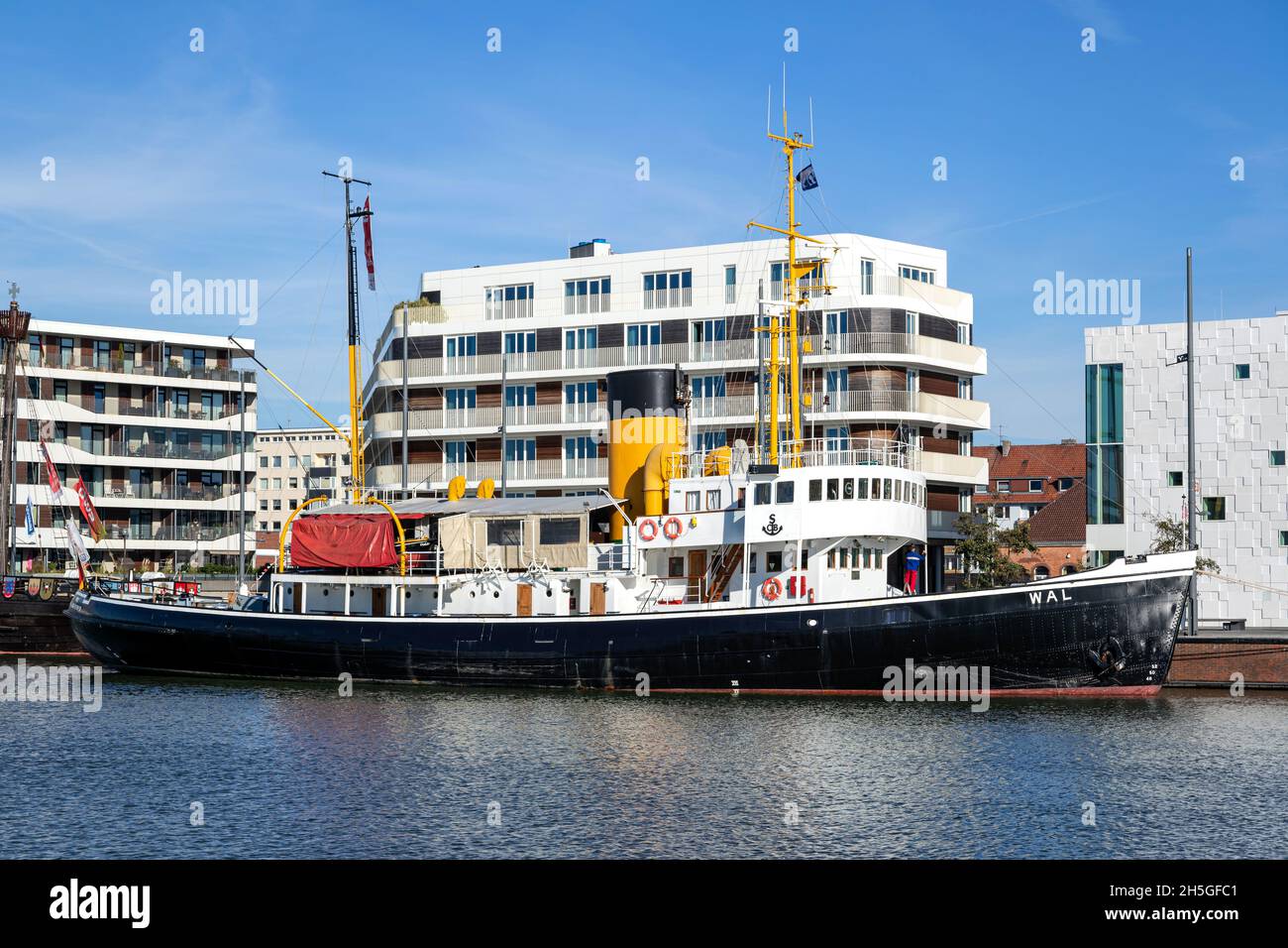 steam-powered icebreaker WAL in the port of Bremerhaven Stock Photo