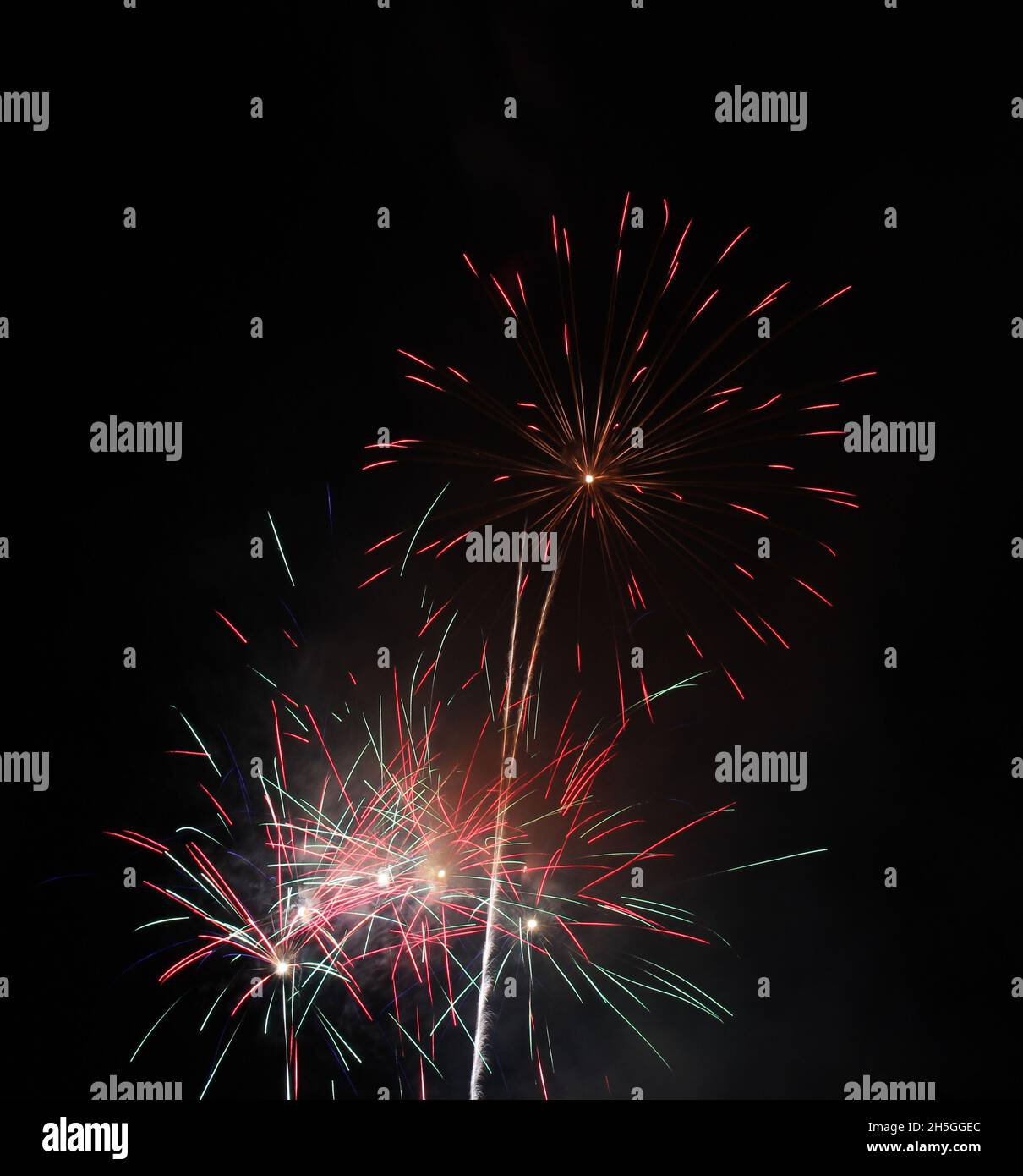 Firework Display Harlow Essex 2021 Stock Photo