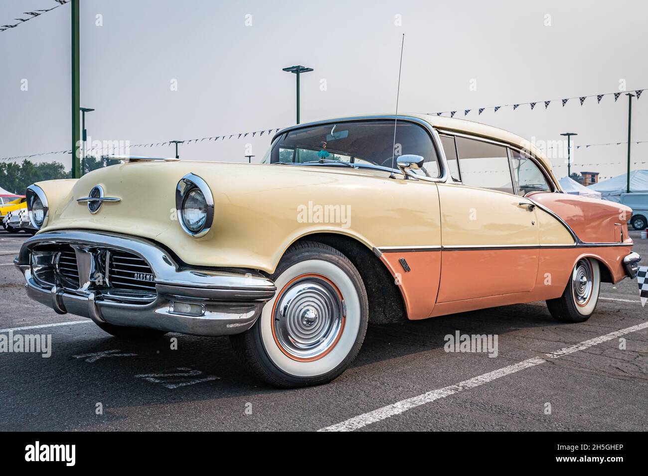 Reno, NV - August 6, 2021: 1956 Oldsmobile 88 Hardtop Coupe at a local car show. Stock Photo
