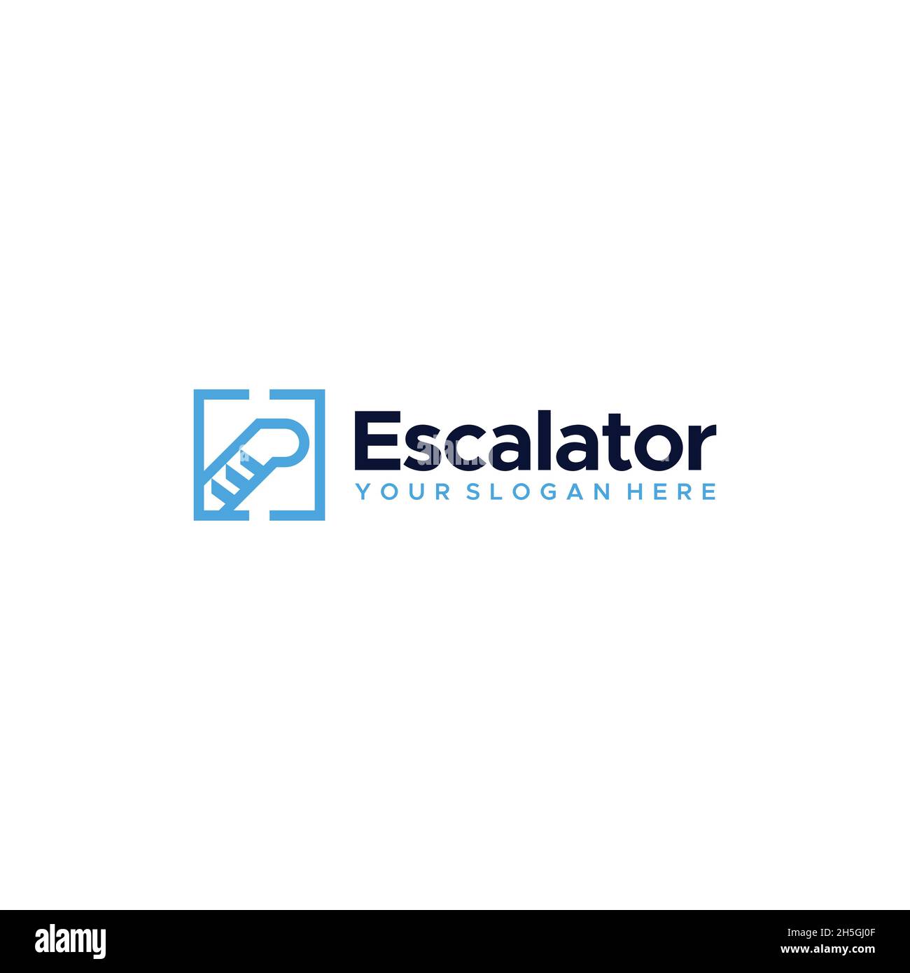 minimalist simple Escalator line art logo design Stock Vector