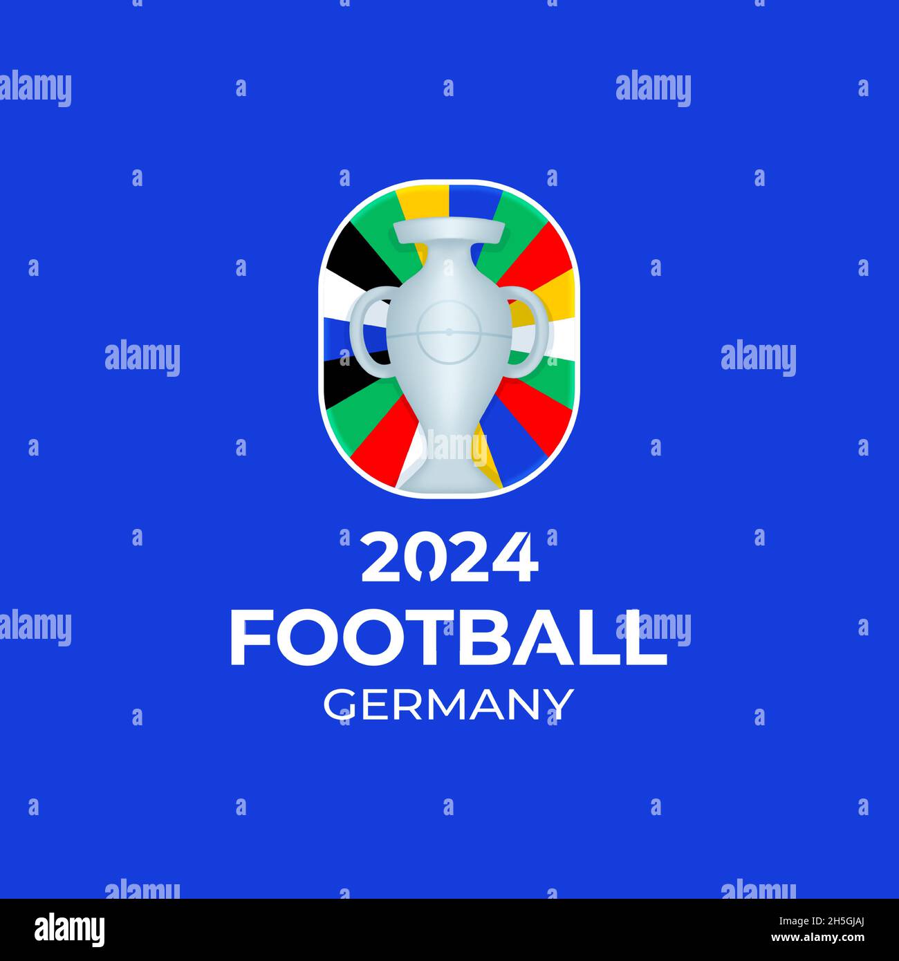 2024 football championship vector logo. Football or soccer Germany 2024