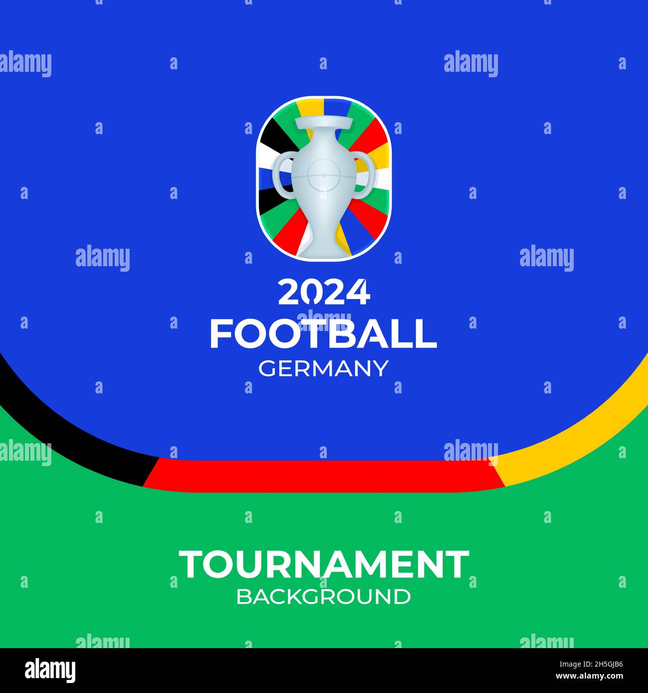 Football championship 2024 blue and green background vector stock