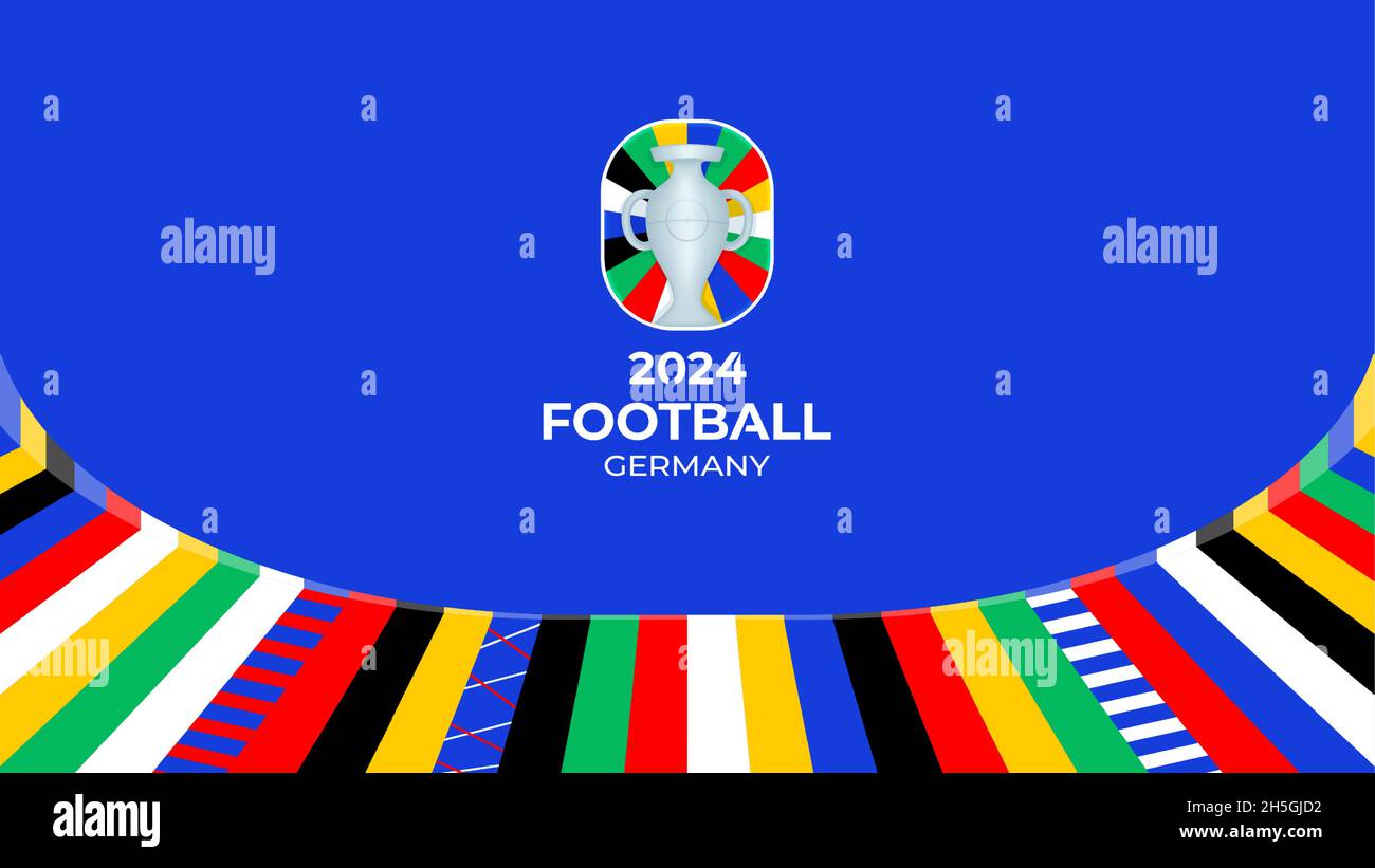 Football championship 2024 blue background vector stock illustration