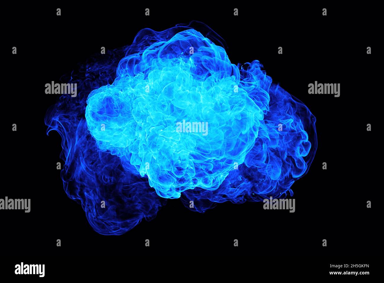 Realistic blue gas explosion isolated on black background Stock Photo Alamy