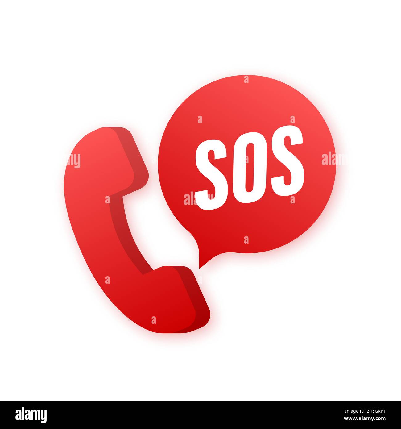 SOS emergency call. 911 calling. A cry for help. Vector stock illustration. Stock Vector