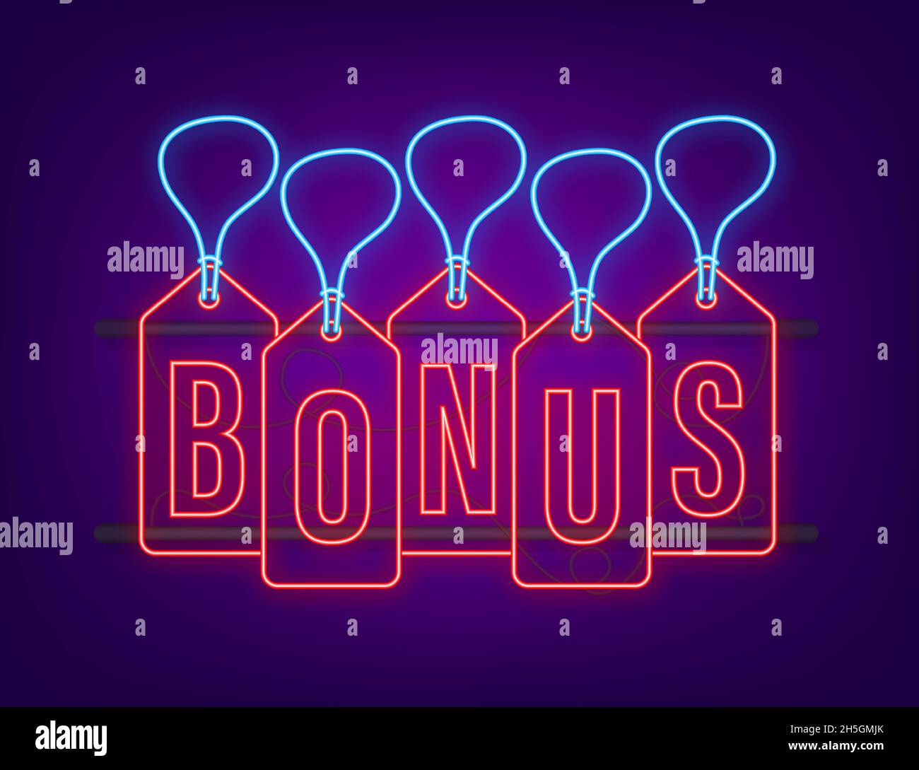 Bonus Hangtags sale neon sign. Vector stock illustration Stock Vector ...