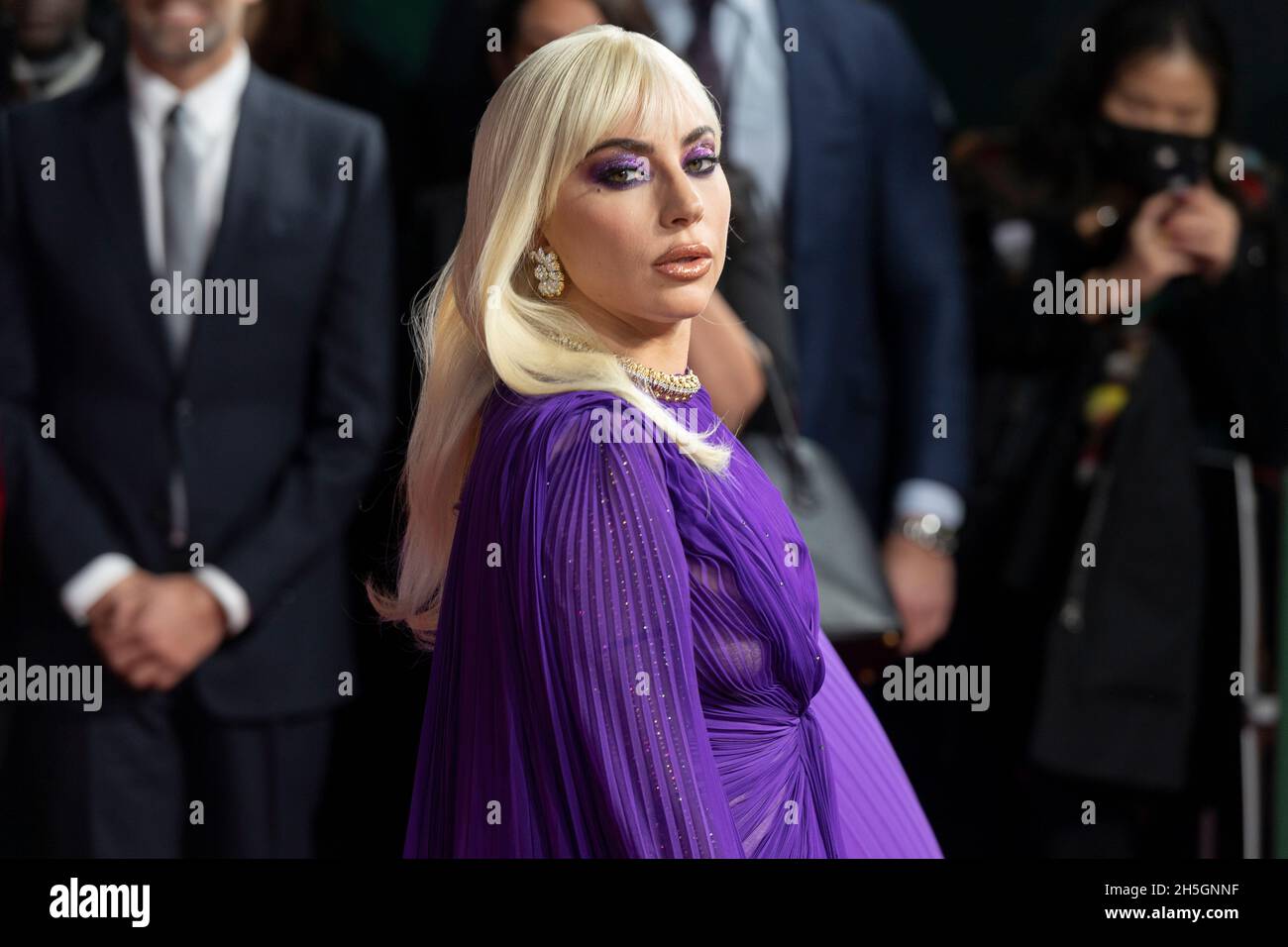 09/11/2021. London, UK.   Lady Gaga attends the House Of Gucci film premiere in House Of Gucci UK Film. Premiere - London, UK. 09 November 2021. Stock Photo