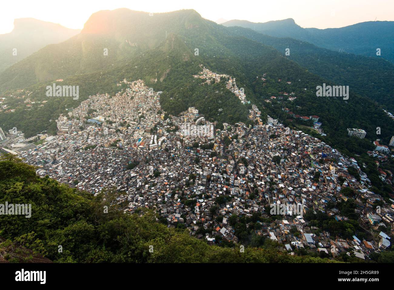 View of Rocinha, Largest Favela in Rio de Janeiro City, Located in the ...