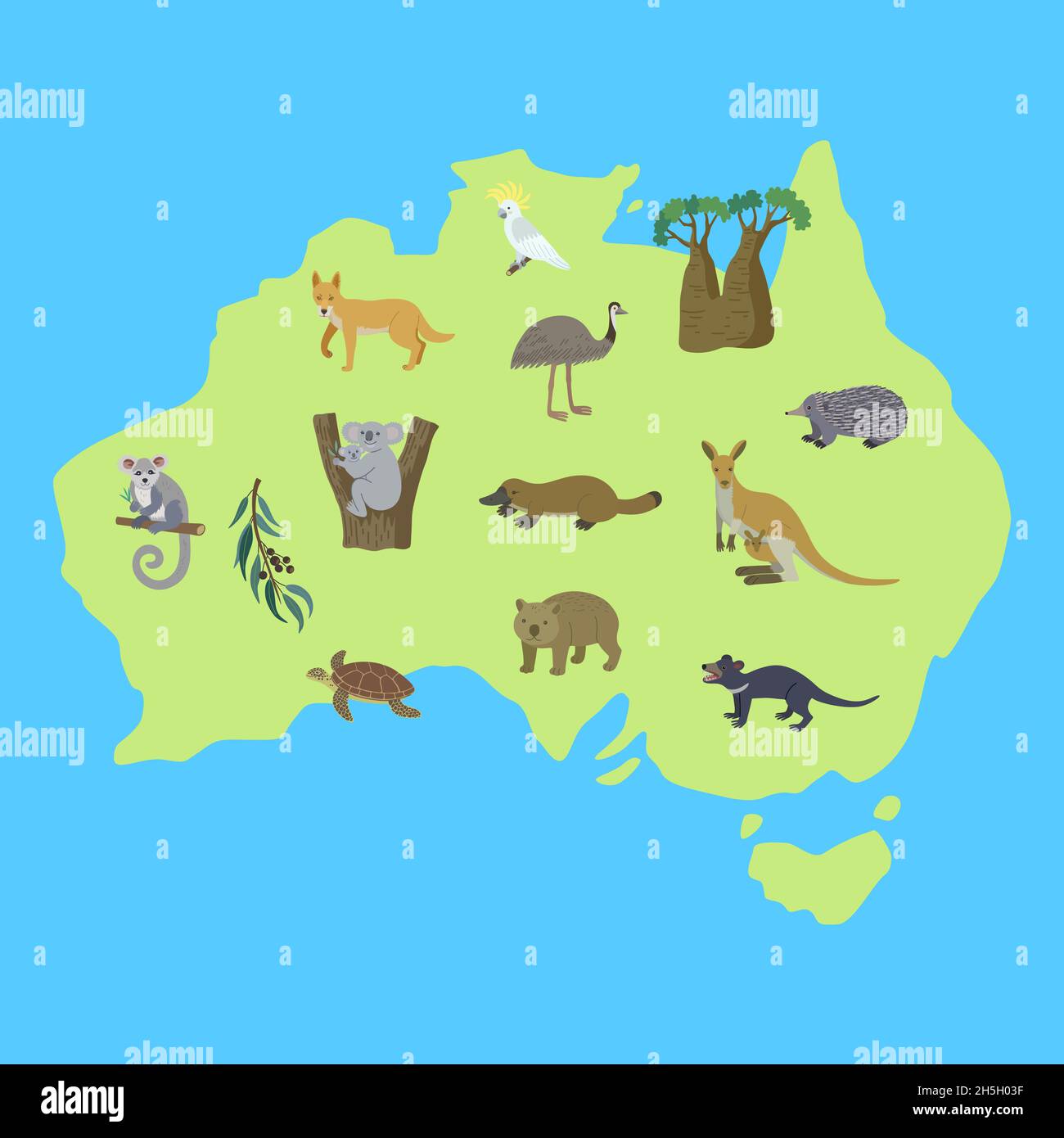 Map of Australia with cute funny cartoon animals. Hand drawn vector illustration for educational posters Stock Vector Image & Art - Alamy Map of Australia with cute funny cartoon animals. Hand drawn vector illustration for educational posters Stock Vector Image & Art - Alamy