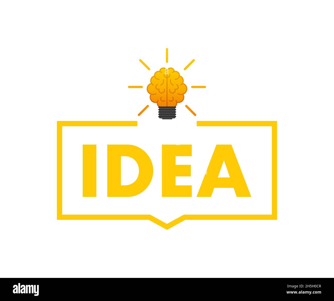 Flat idea for concept design. Lightbulb icon. Idea, solution, business, strategy concept. Vector stock illustration Stock Vector