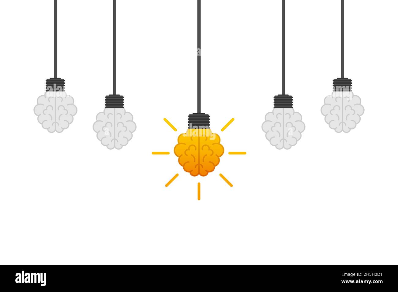 Flat idea for concept design. Lightbulb icon. Idea, solution, business, strategy concept. Vector stock illustration Stock Vector