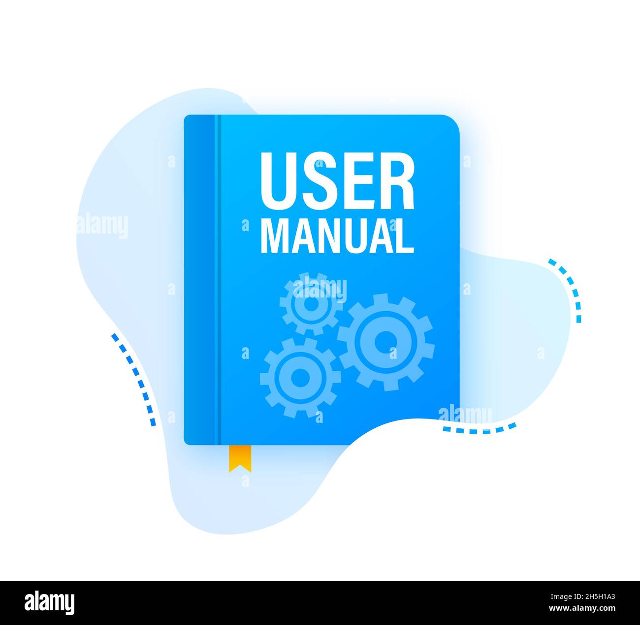 Download User manual book illustration in flat style. Vector illustration Stock Vector