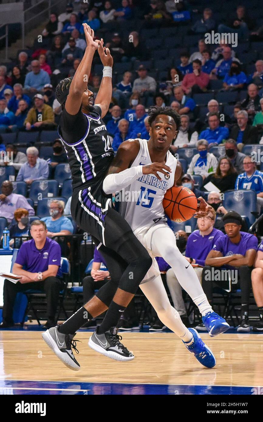 November 9, 2021 Saint Louis Billikens guard Jordan Nesbitt (15) bumps