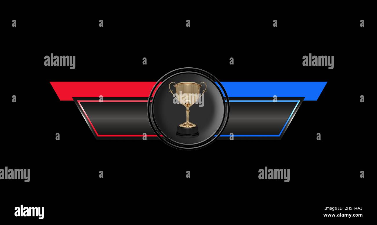 Digital image of Sports Breaking News Broadcast with copy space on black background 4k Stock