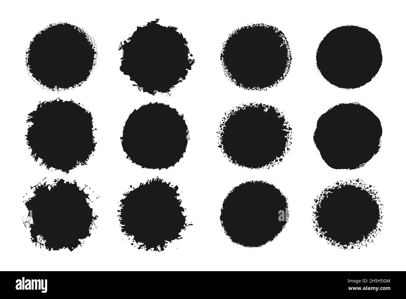 Black grunge circle frames collection Stock Vector Image & Art - Alamy