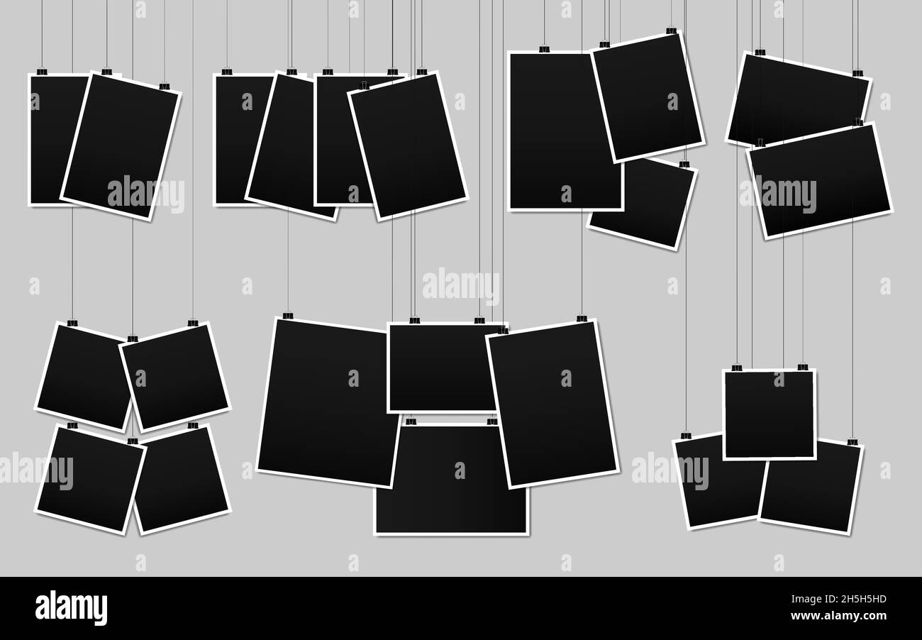 Blank hanging photo frames collection Stock Vector Image & Art - Alamy