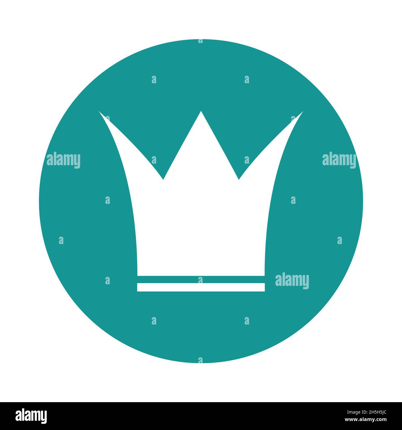 Sublime royal crown blue avatar icon with round silhouette, minimalist ...