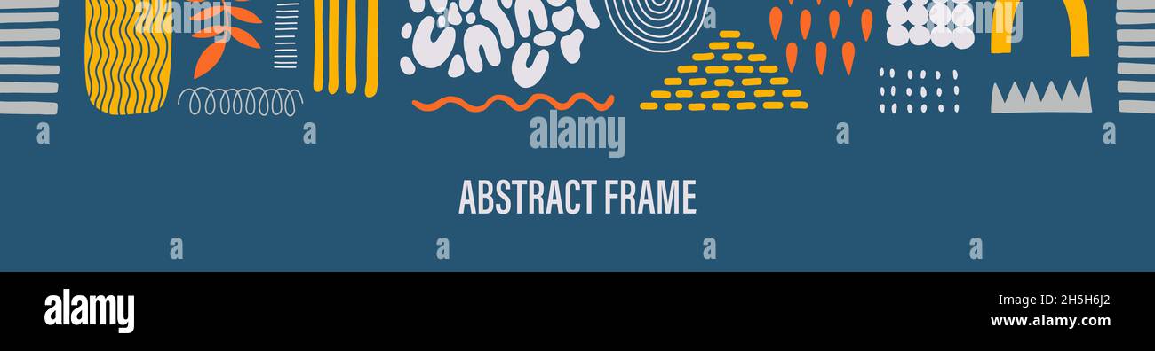 Abstract frame shape design.Template flat element simple form.Hand ...