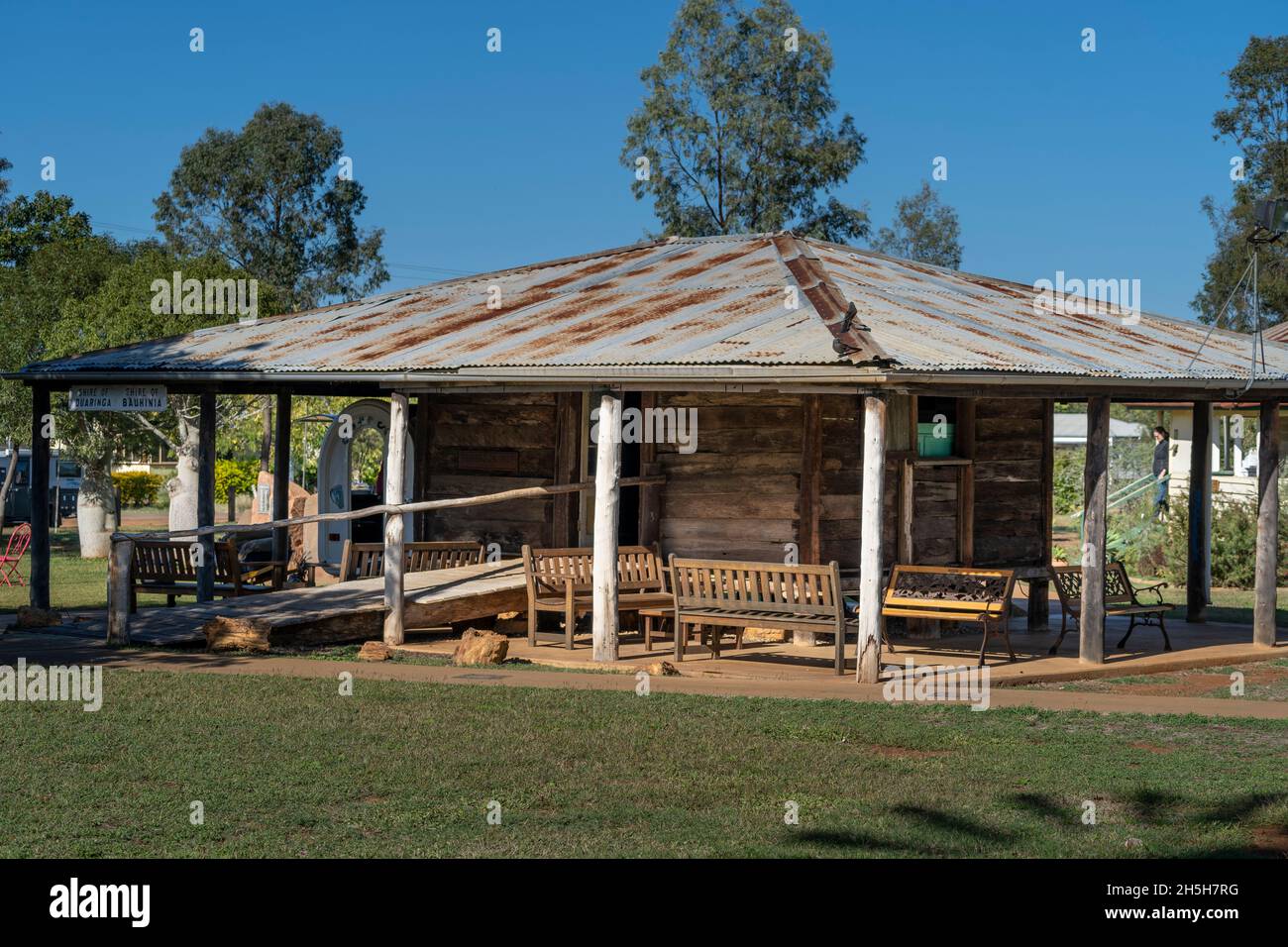 Purbrook boundary riders hut, Beazley Park, Rolleston, Queensland, Australia Stock Photo