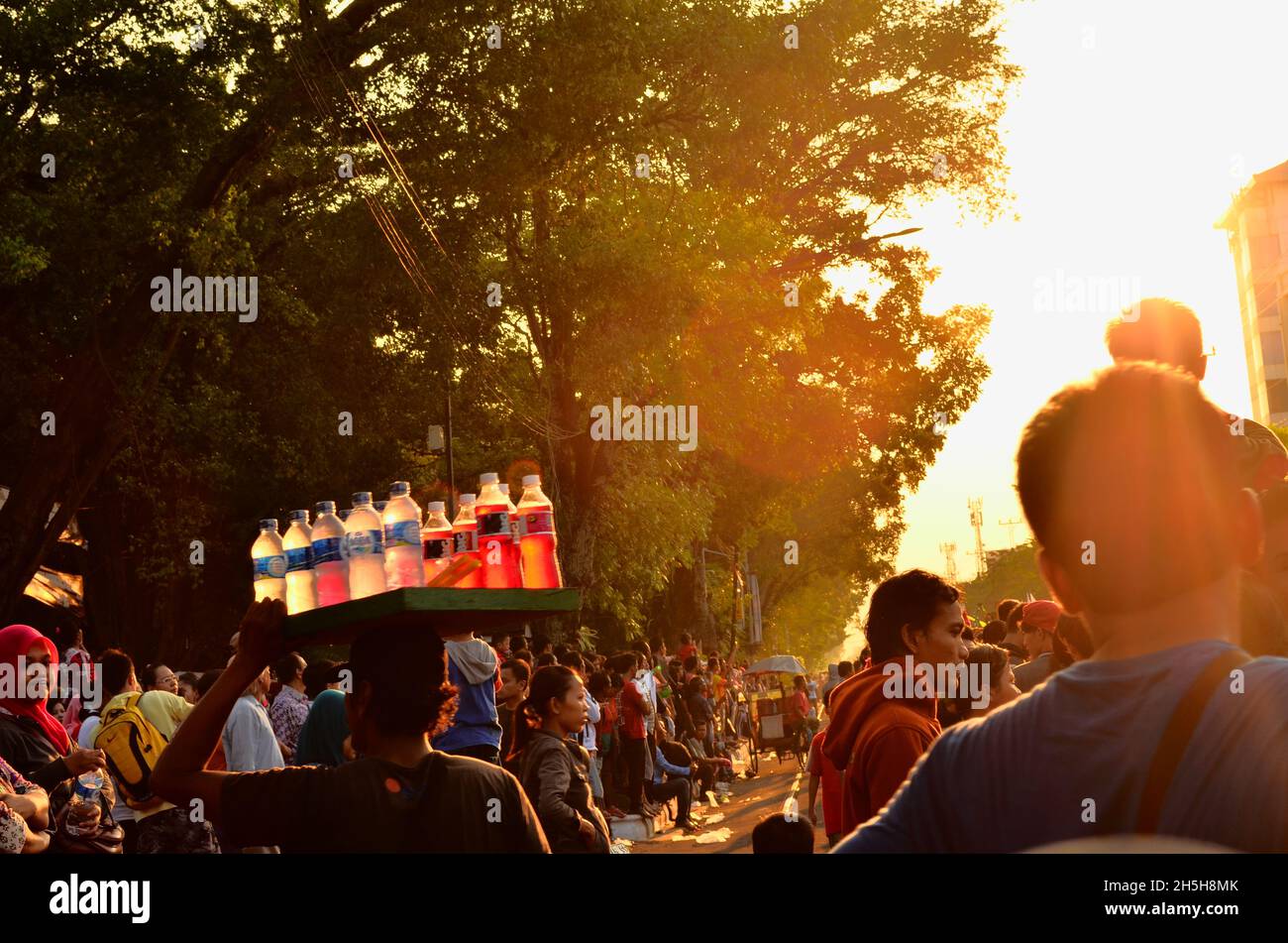 Solo Batik Carnival event held on Jalan Slamet Riyadi, Solo, Central Java, Indonesia. Stock Photo