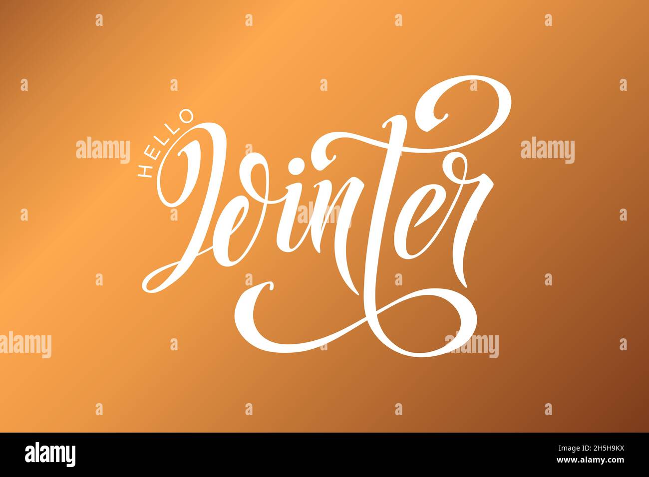 Hello winter hand lettering calligraphy. Vector holiday illustration ...