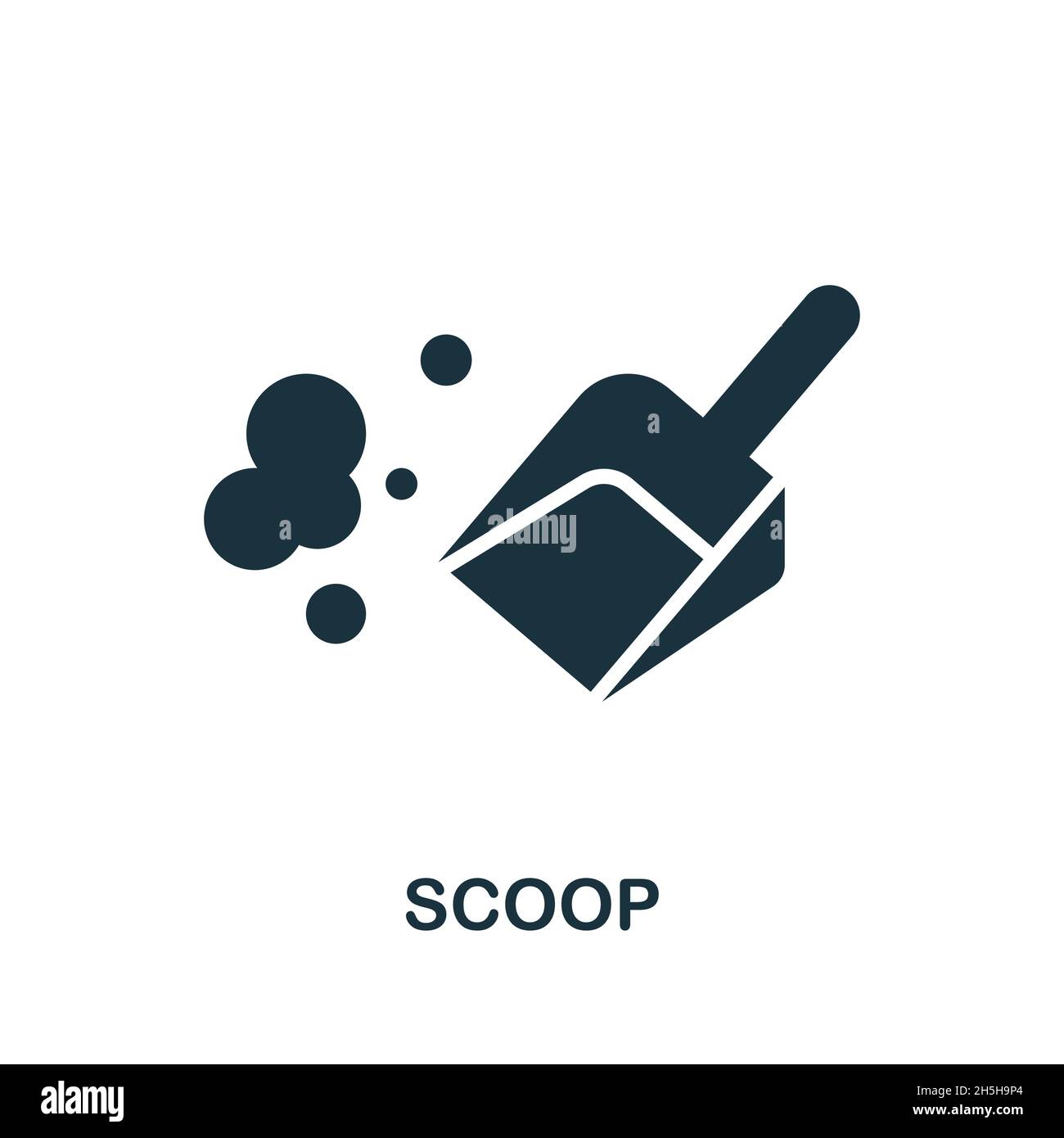 Scoop icon. Monochrome sign from cleaning collection. Creative Scoop icon illustration for web design, infographics and more Stock Vector