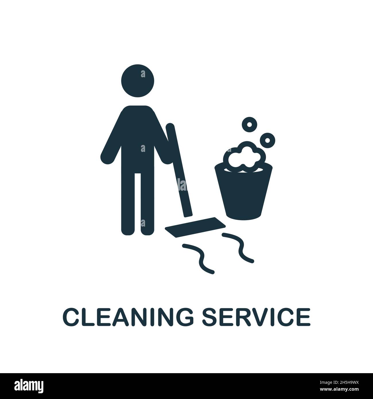 Cleaning Service icon. Monochrome sign from cleaning collection ...