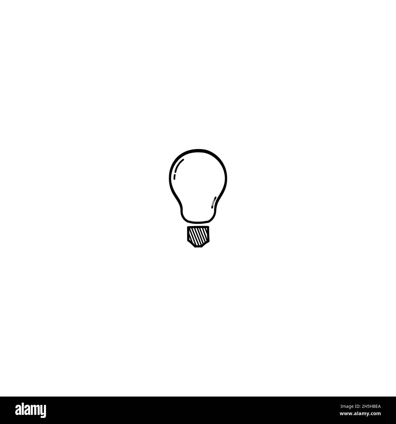 Hand Drawn bulb doodle illustration icon. Outline hand drawn bulb vector icon illustrations isolated on white background. Stock Vector