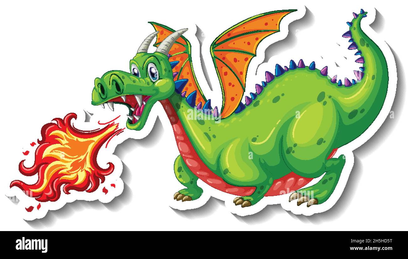 Dragon Exploding Cartoon Dragon blowing fire hi-res stock photography and images - Alamy