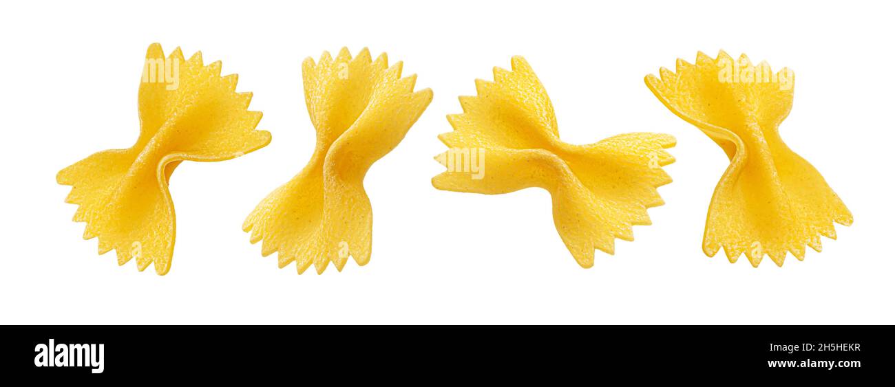 Farfalle pasta isolated on white background Stock Photo
