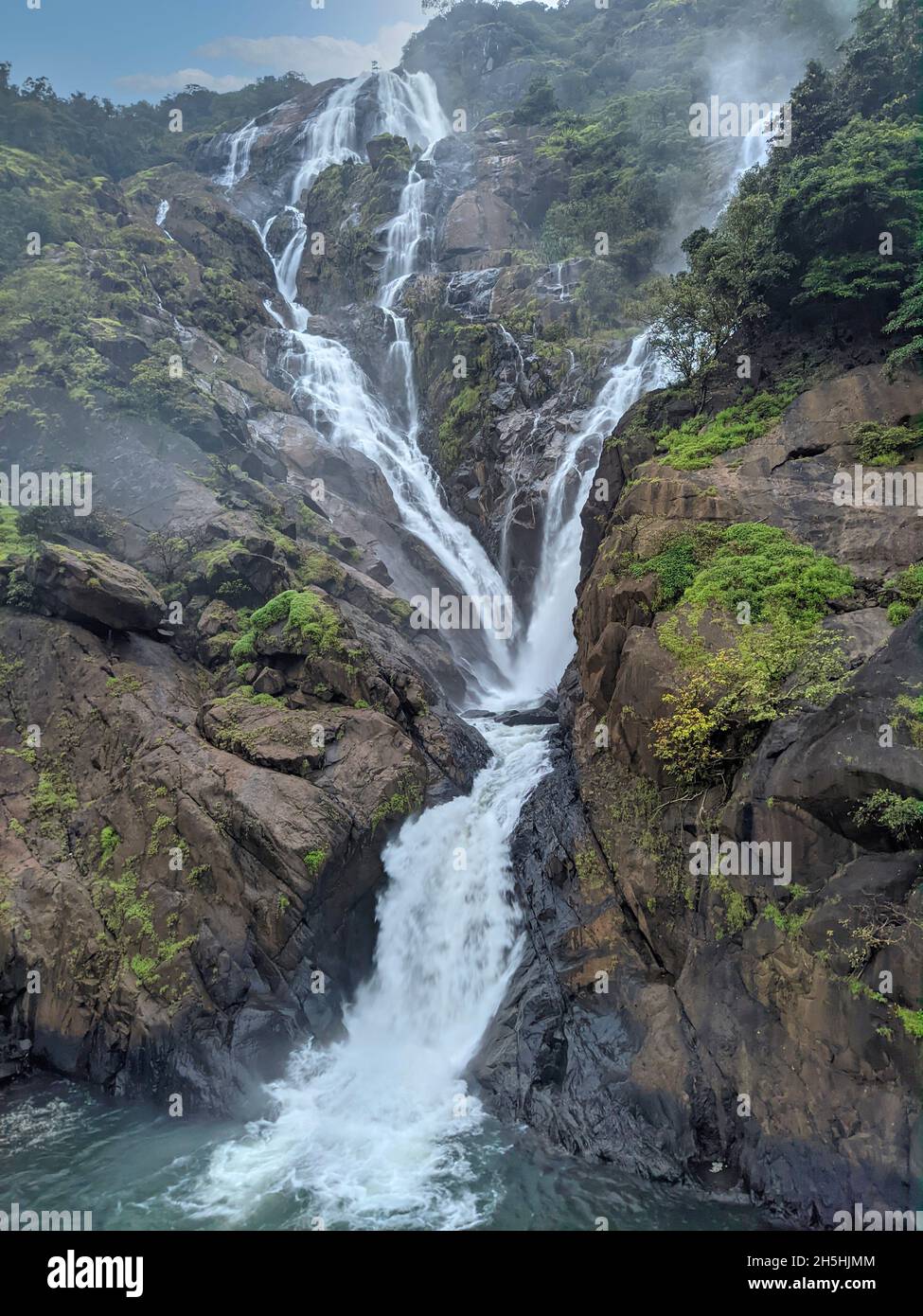 Dudhsagar waterfalls, Bhagwan Mahaveer National Park, Goa, India Stock Photo