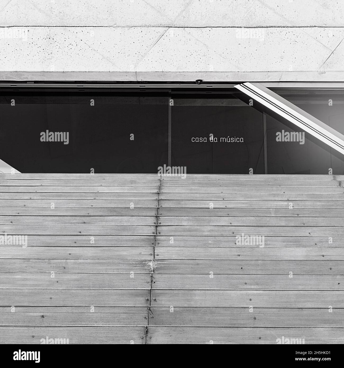 Staircase to the Casa da Musica concert hall, architect Rem Koolhaas and Ellen Van Loon, modern architecture, Porto, Portugal Stock Photo