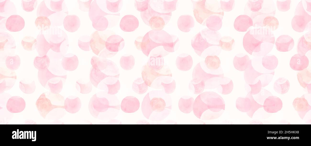 Random Pink Image Pastel Seamless Watercolour Round Pattern. Random Romantic Design. Pink ...