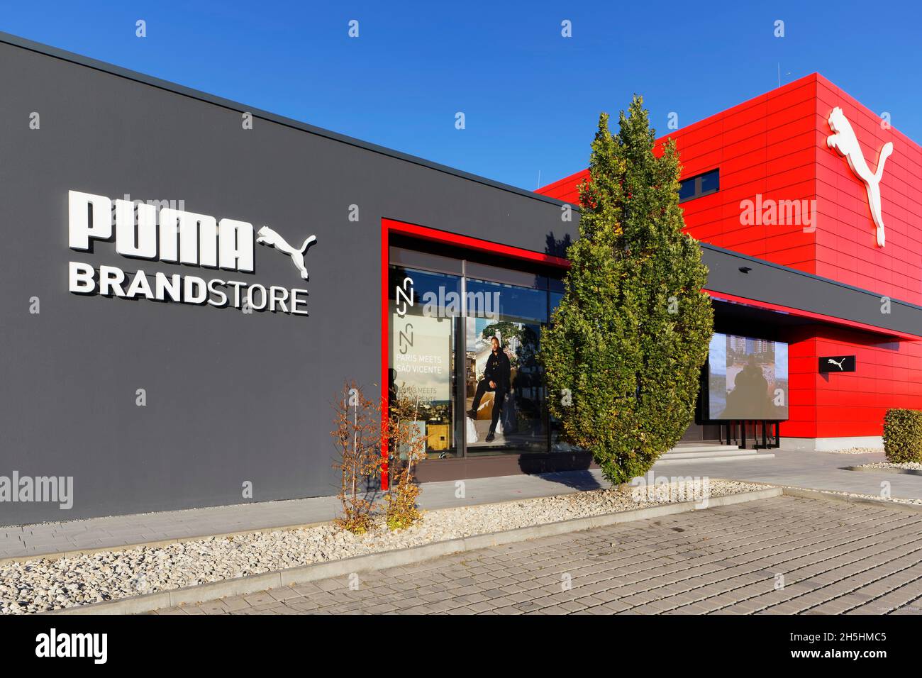Cougar Brand Store, Factory outlet, shop, shop, Cougar AG, company logo, trademark, Herzogenaurach, Middle Franconia, Bavaria, Germany Stock Photo