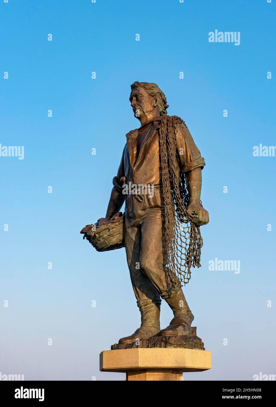 Monumento al pescatore, Fisherman statue, Sottomarina, Chioggia, Venice, Italy Stock Photo