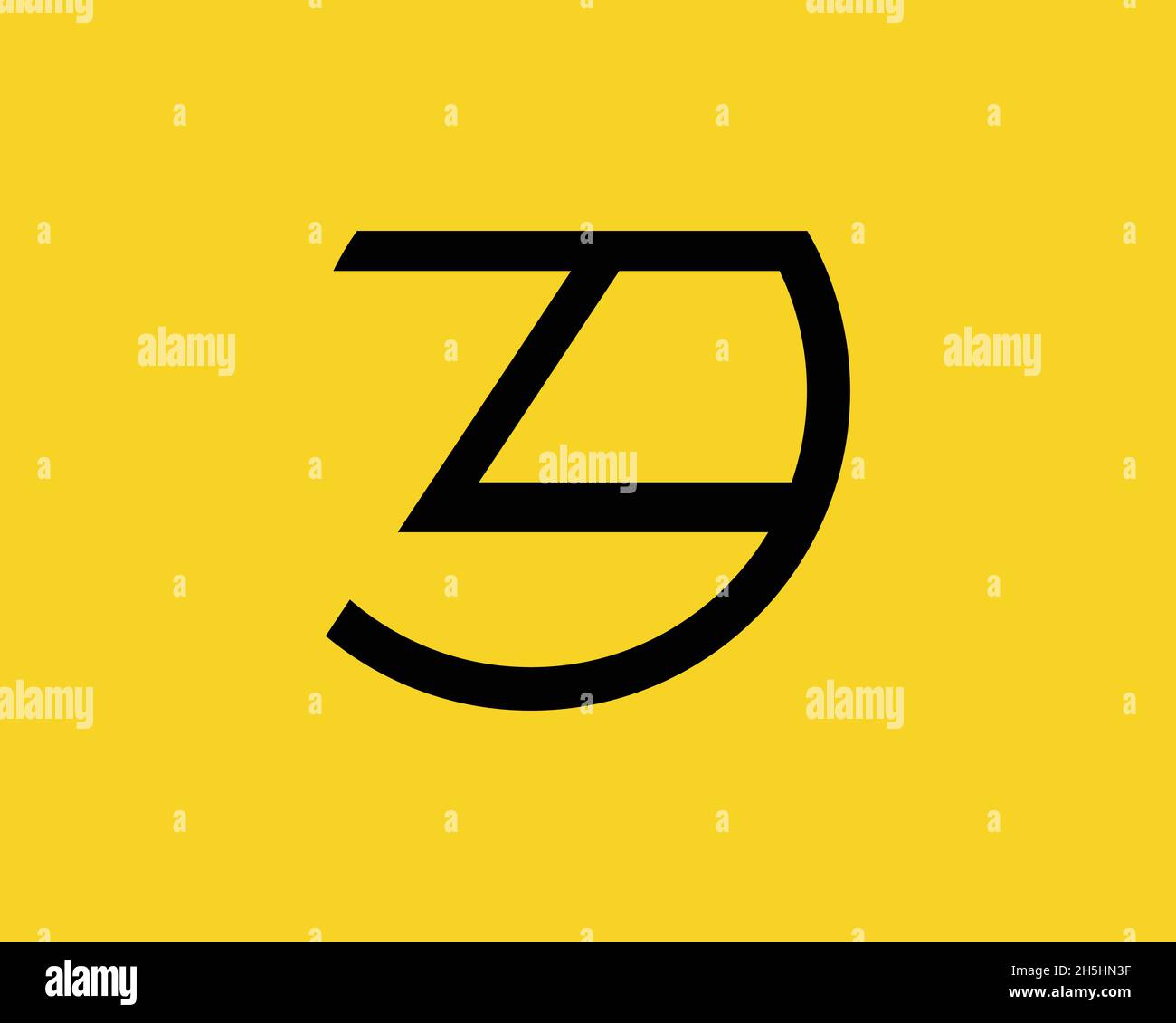 High quality minimal icon - HD letter Z icon - Yellow Background Stock Vector